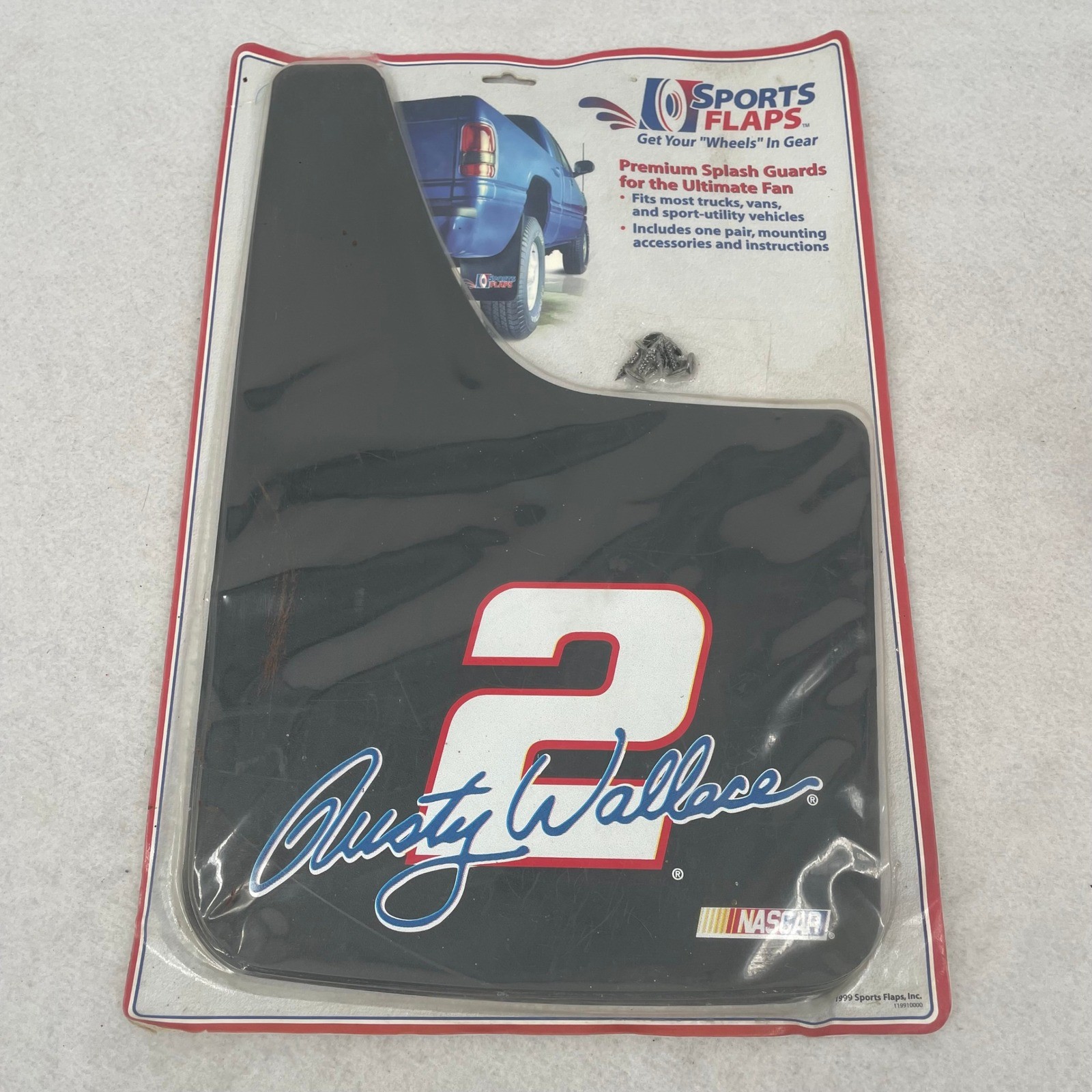 Vintage 1999 NASCAR Rusty Wallace #2 Sports Flaps Mud Guards New 119910000 Vintage 1999 NASCAR Rusty Wallace #2 Sports Flaps Mud Guards New 119910000