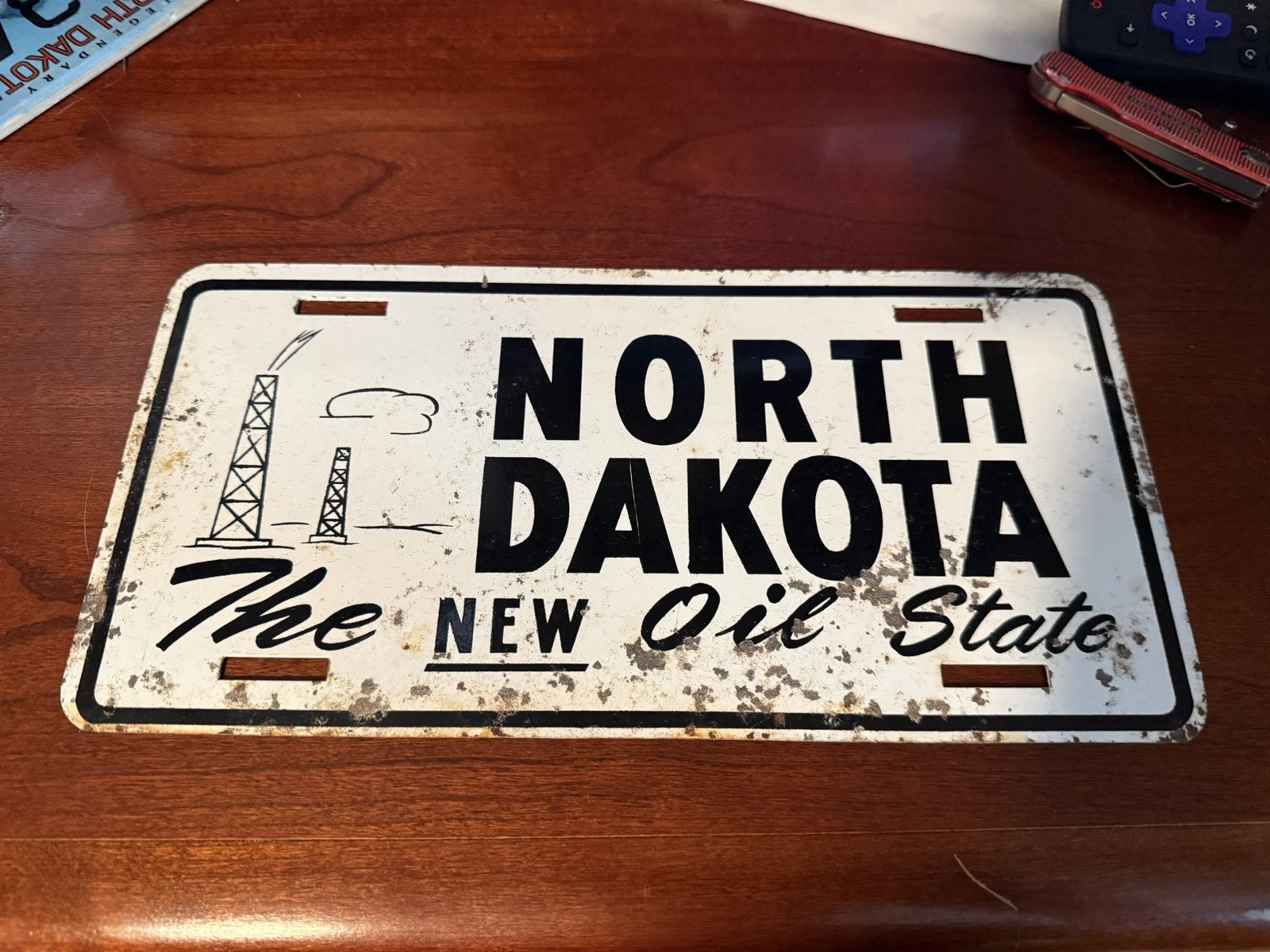 1950s North Dakota Booster License Plate Oil state 1950s North Dakota Booster License Plate Oil state