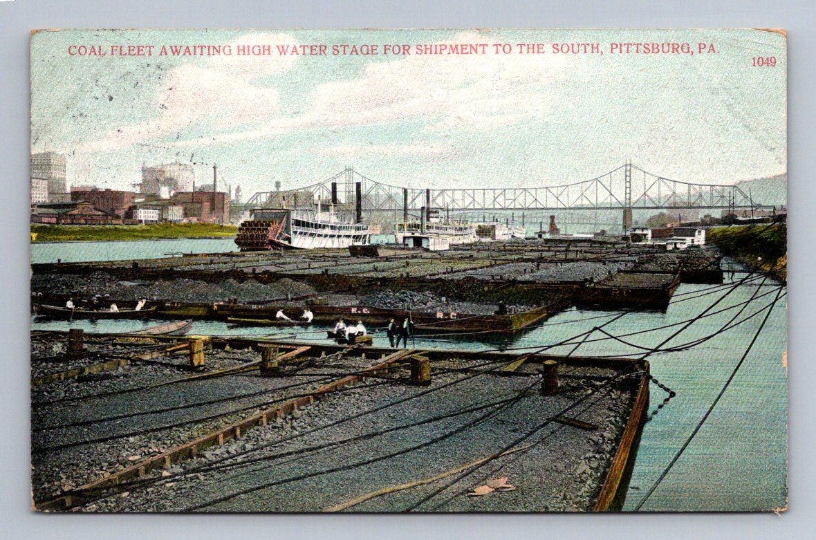 Antique Pennsylvania Postcard PITTSBURG Coal Fleet 1907