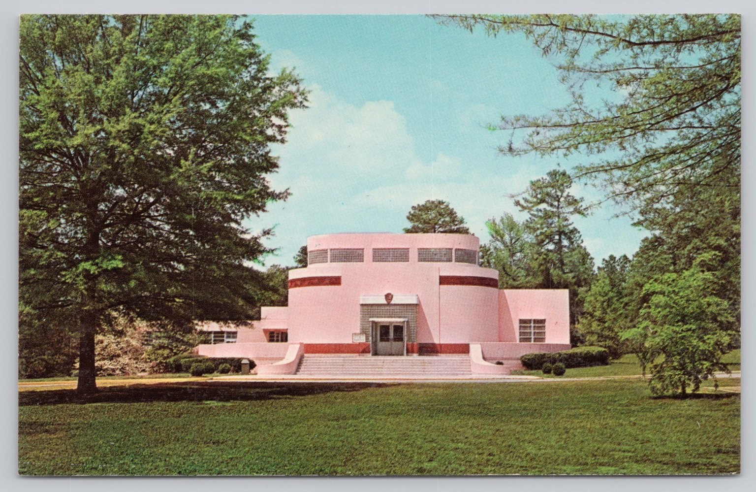 Ocmulgee National Monument Macon GA Visitor Center Pink Art Deco Postcard
