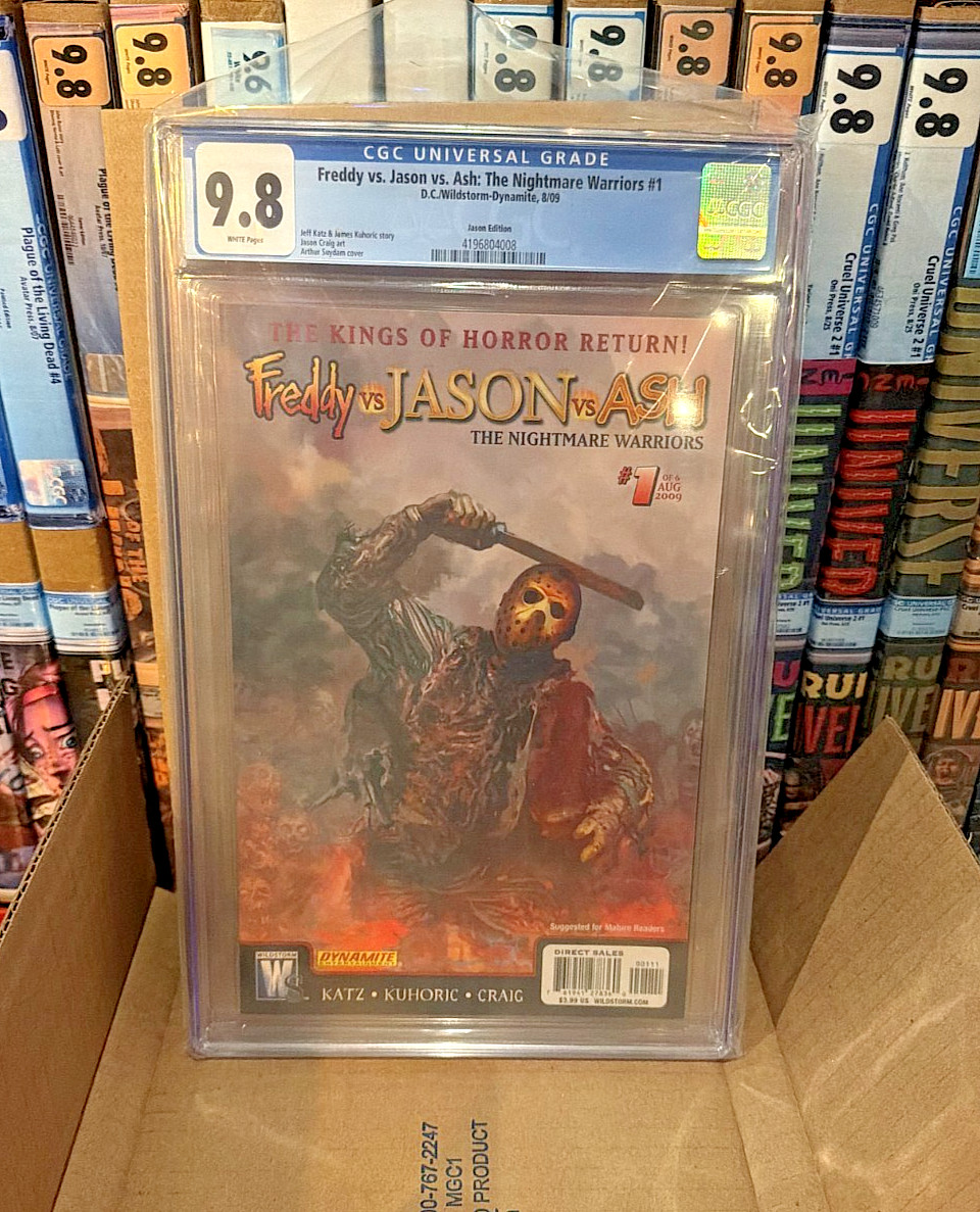 Freddy vs. Jason vs. Ash Nightmare Warriors 1C Arthur Sudam Jason Cover CGC 9.8 Freddy vs. Jason vs. Ash Nightmare Warriors 1C Arthur Sudam Jason Cover CGC 9.8