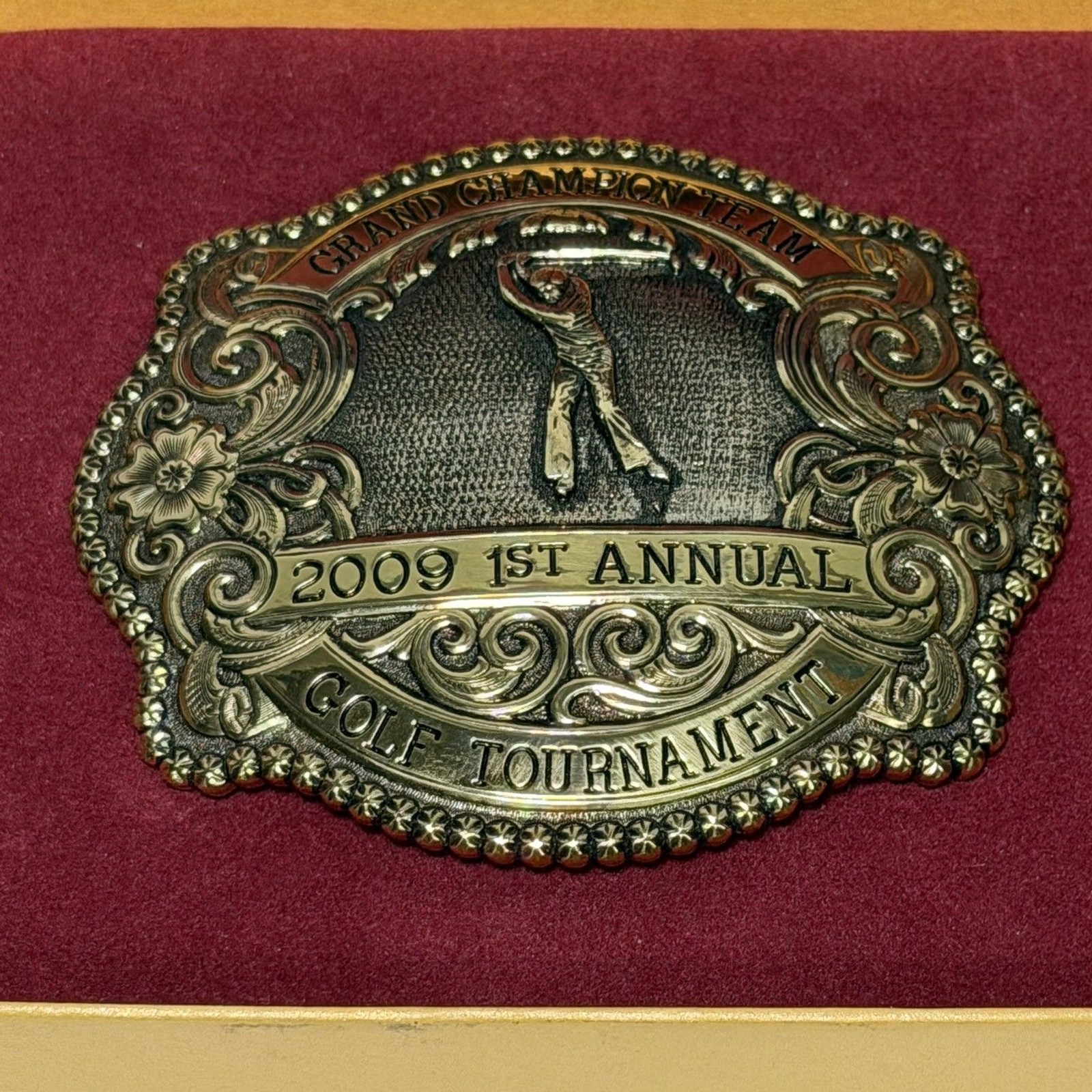 2009 Gist Brass Belt Buckle 1st Annual Golf Tournament Grand Champion Award NIB 2009 Gist Brass Belt Buckle 1st Annual Golf Tournament Grand Champion Award NIB