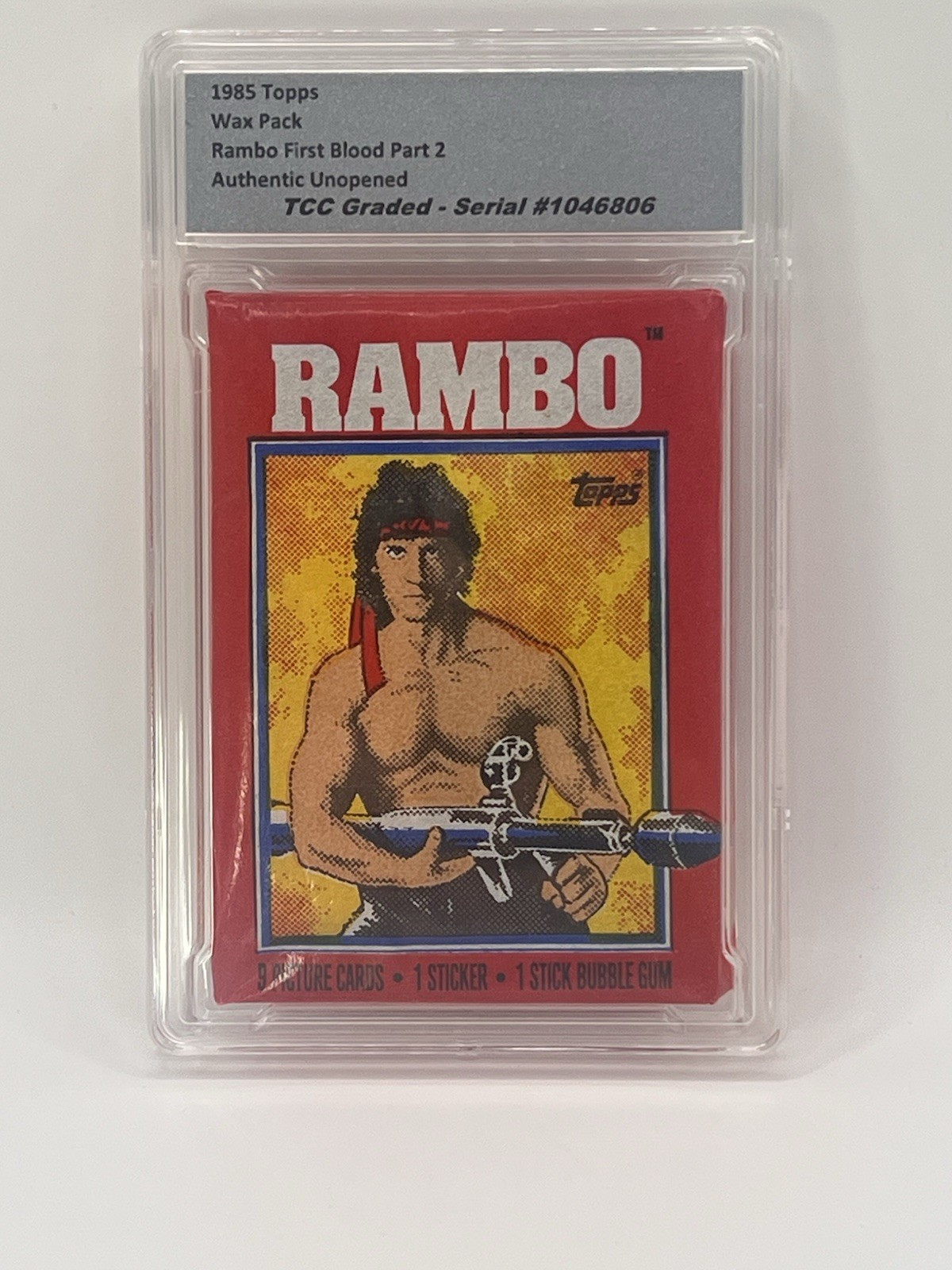1985 Topps Rambo Wax Pack Authentic Unopened Encapsulated