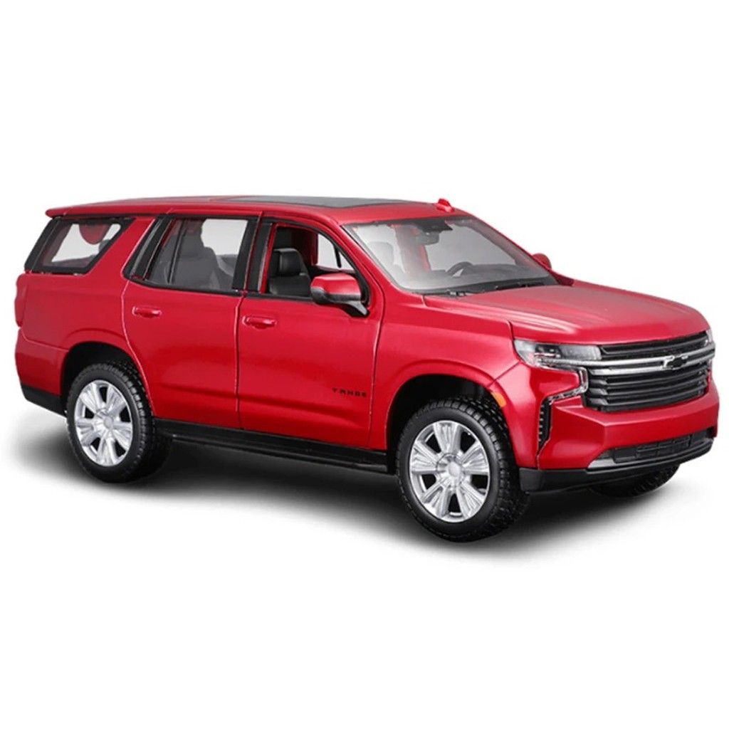 1:26 2021 Chevrolet Tahoe Red SUV Alloy Car Model Diecast Collectible Display 1:26 2021 Chevrolet Tahoe Red SUV Alloy Car Model Diecast Collectible Display