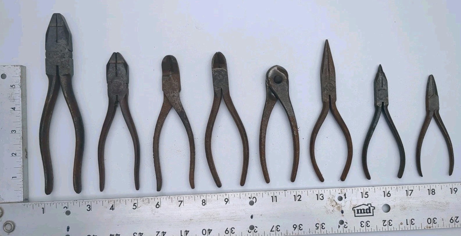 VTG Lot 8 Lineman Channel Locks Pliers Wire Side Cutter Crescent Utica Cam-Ron + VTG Lot 8 Lineman Channel Locks Pliers Wire Side Cutter Crescent Utica Cam-Ron +