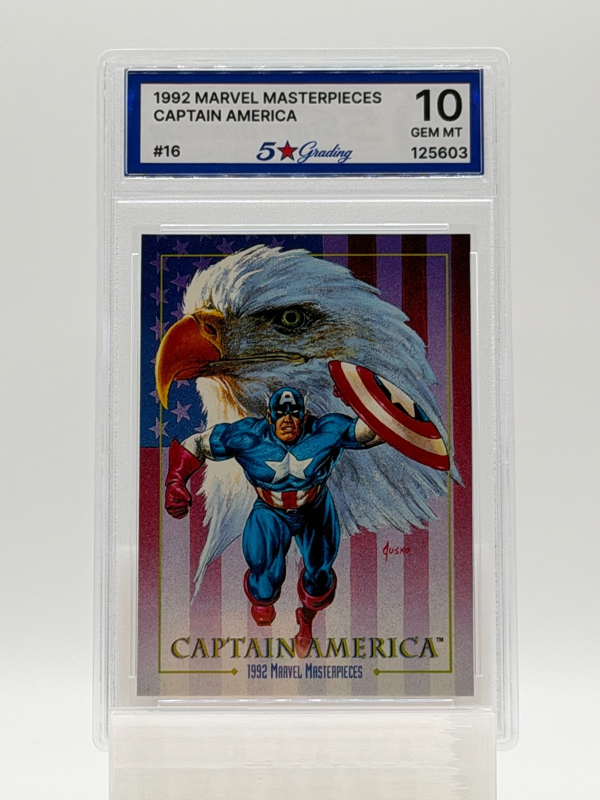 1992 Marvel Masterpieces CAPTAIN AMERICA #16 Graded 5 Star Gem Mint 10 LOW POP