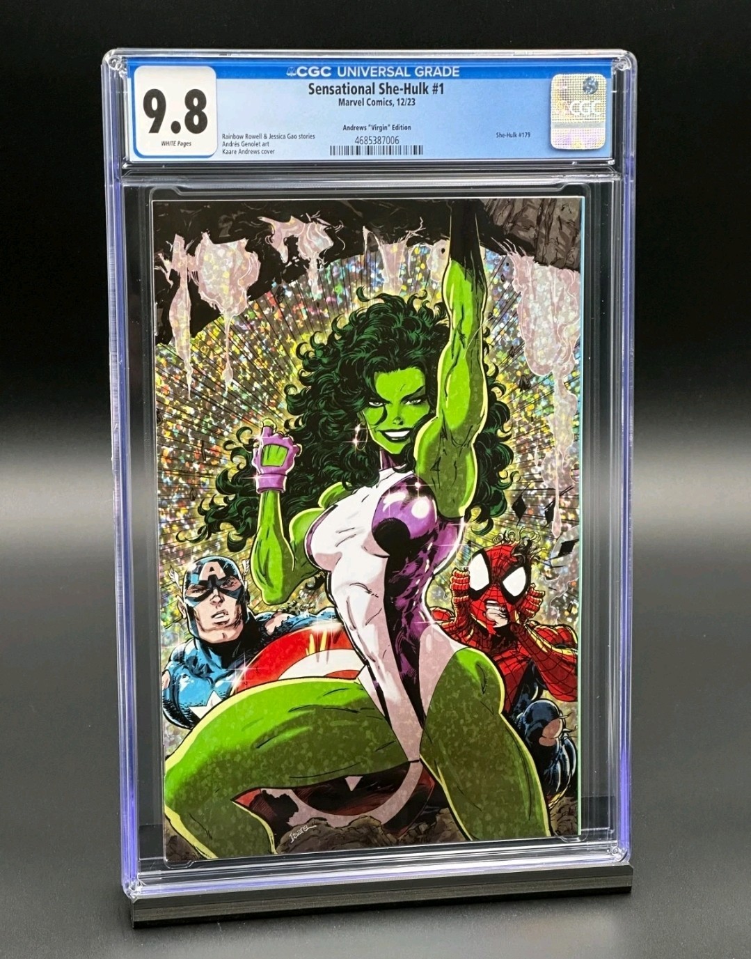 The Sensational She-Hulk #1 (2023) Marvel Comics Kaare Andrews Virgin - CGC 9.8 The Sensational She-Hulk #1 (2023) Marvel Comics Kaare Andrews Virgin - CGC 9.8