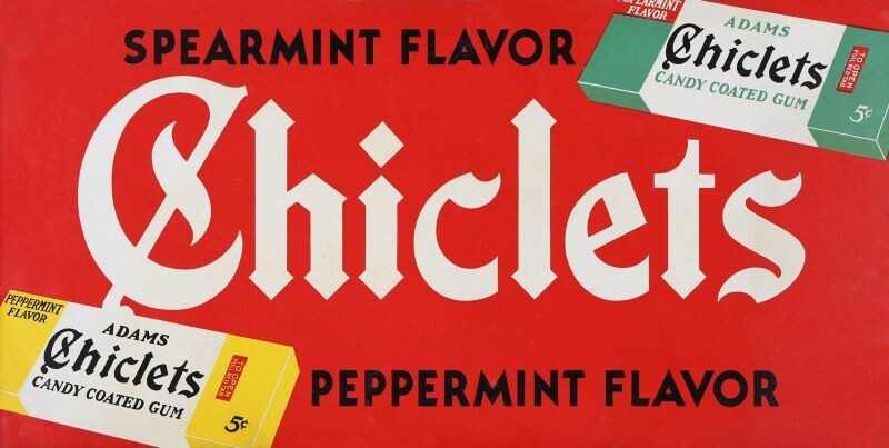 Chiclets Spearmint & Peppermint Gum NEW Sign 18x36\