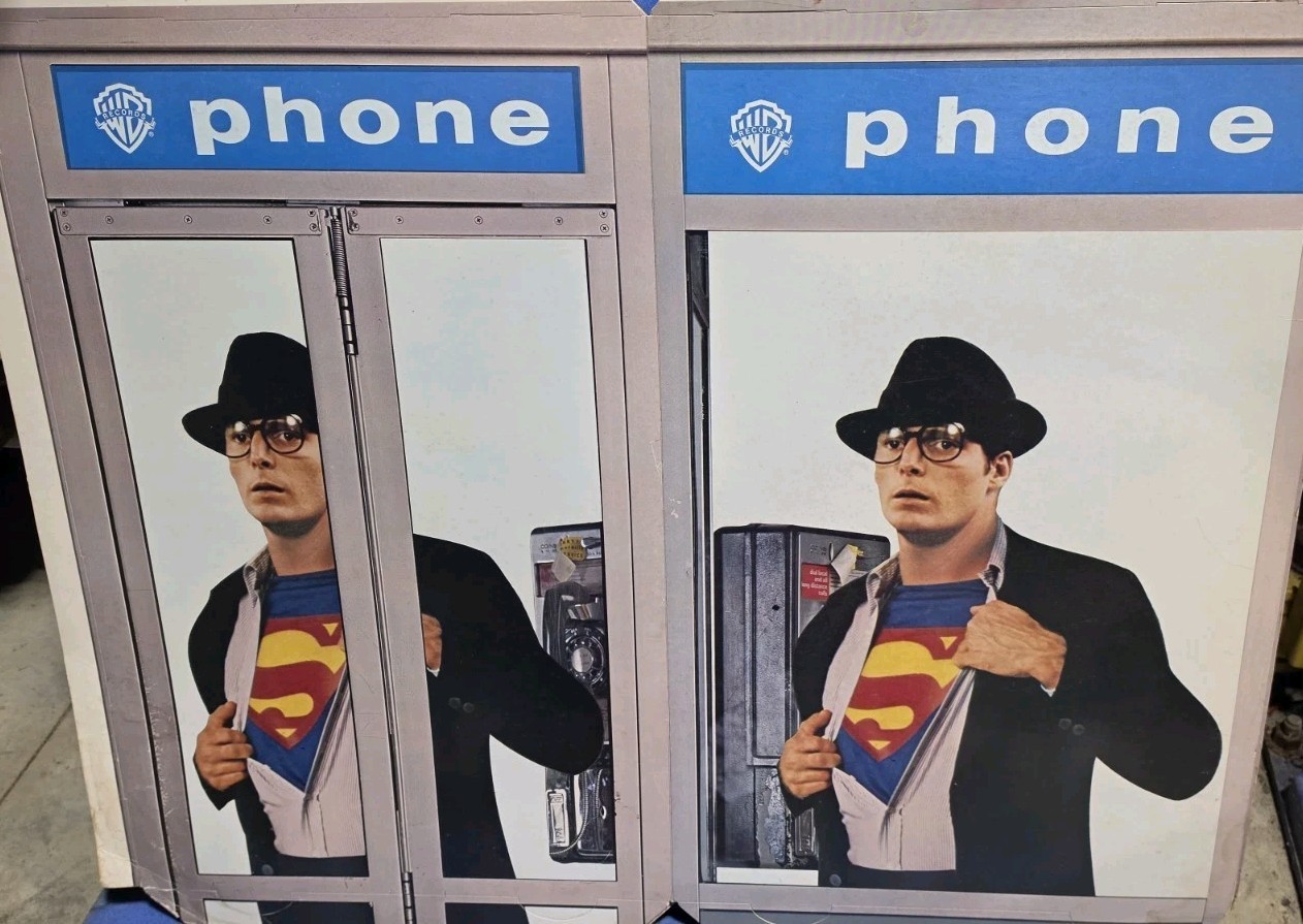 1978 Superman Movie Phone Booth Display Christopher Reeve Vintage Warner Bros.