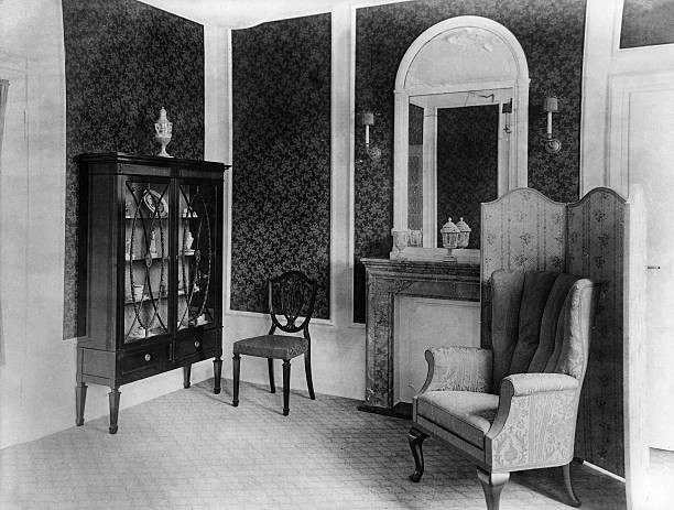 Living room in the palace hotel Aachen1929 Historic Old Photo