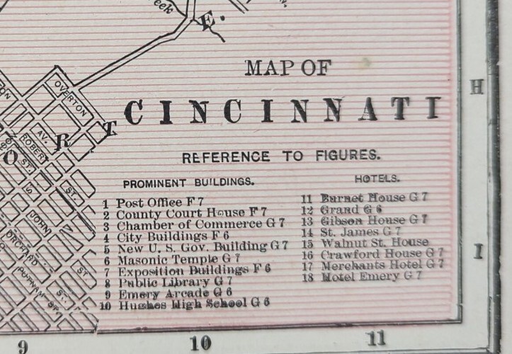 Vintage 1900 CINCINNATI OHIO Map 14\