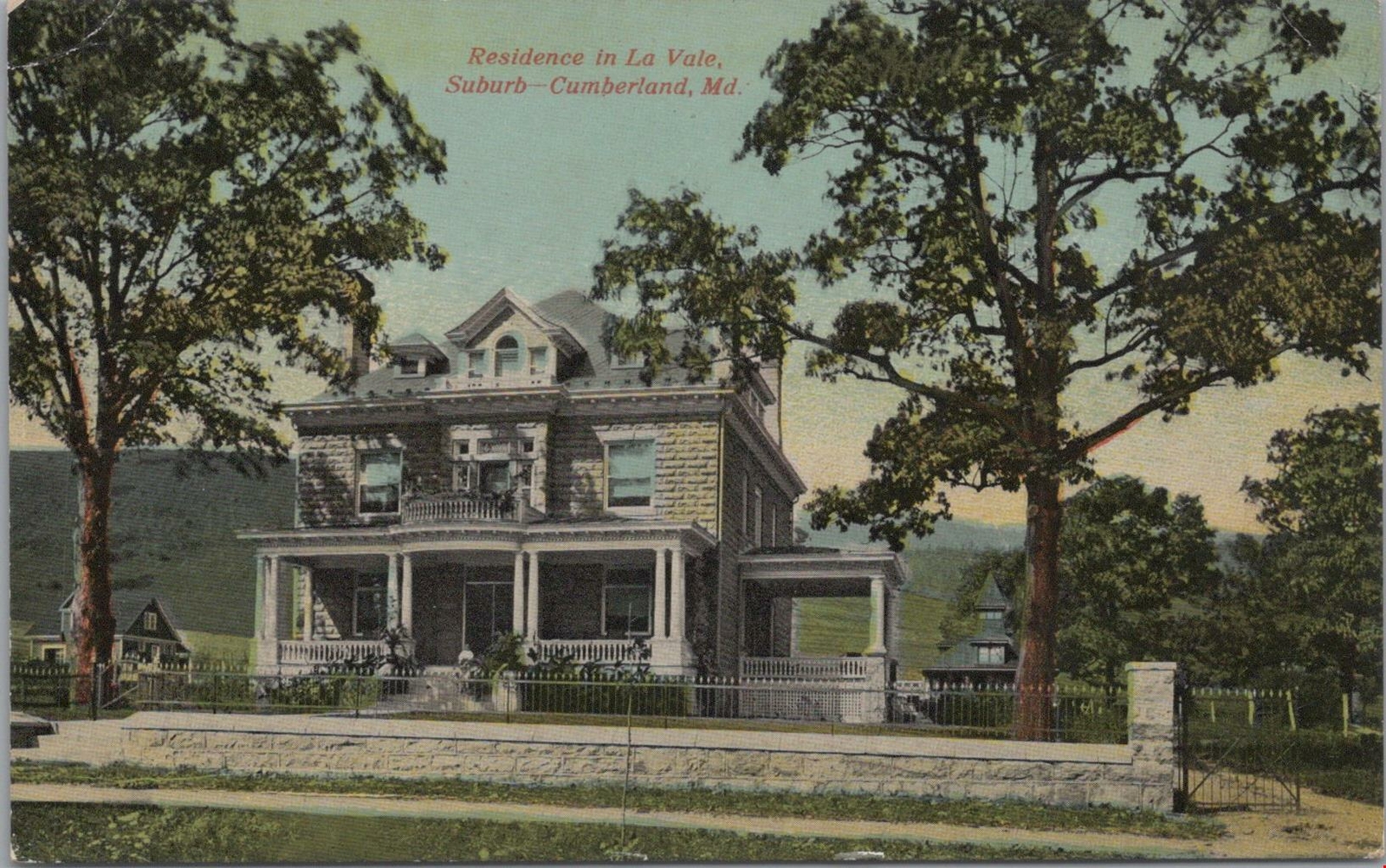 Postcard Residence in La Vale Suburb Cumberland MD Maryland 