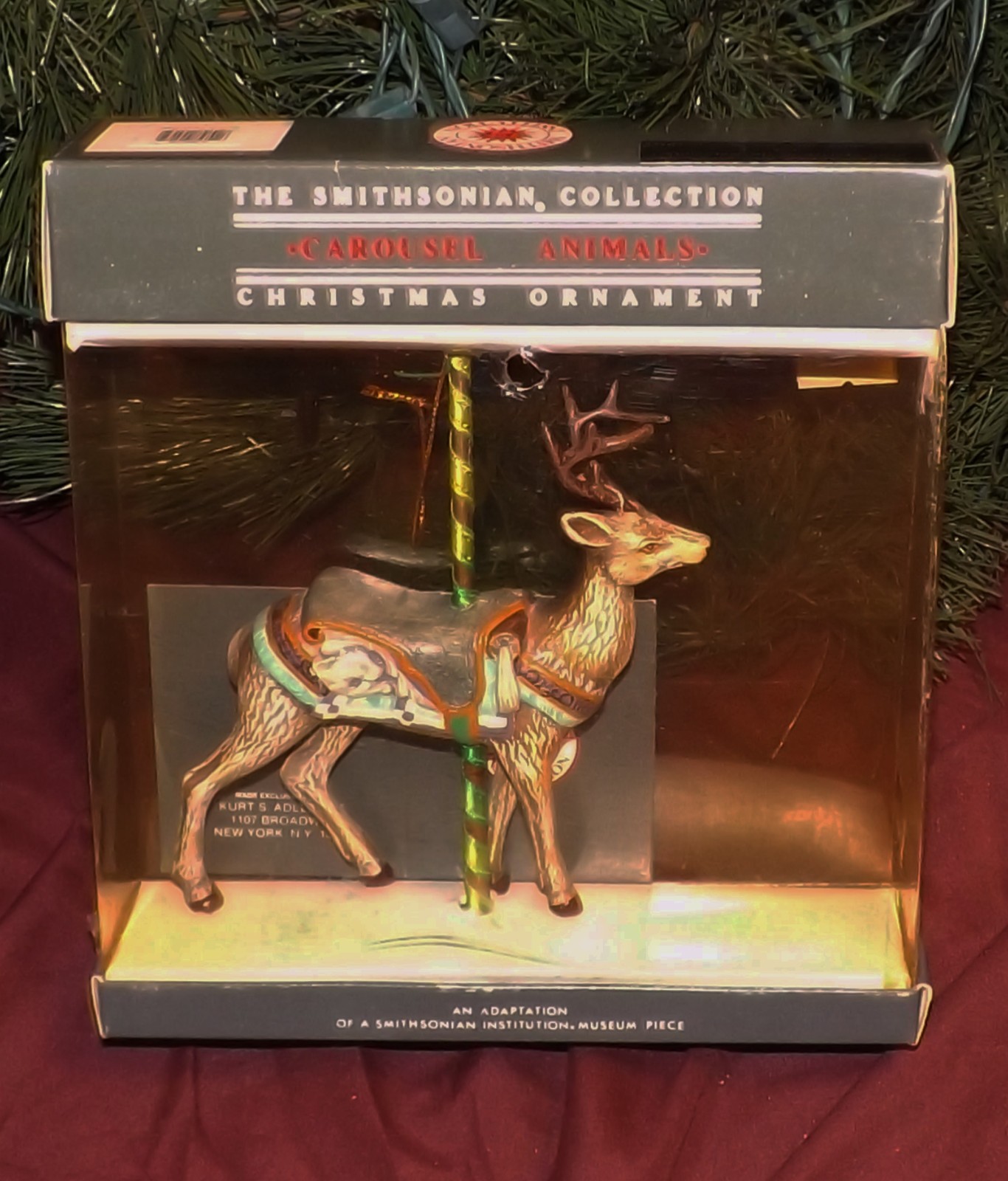 🎅🏽 1988 Kurt Adler Smithsonian Collection Carousel Reindeer Christmas Ornament 🎅🏽 1988 Kurt Adler Smithsonian Collection Carousel Reindeer Christmas Ornament