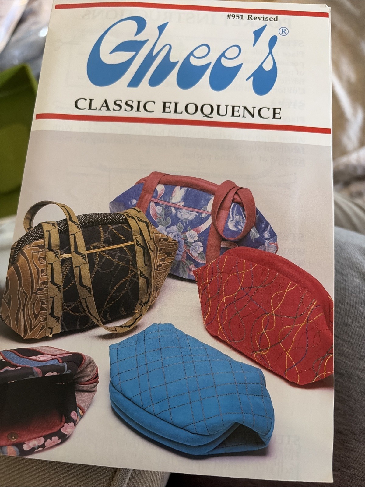 Vintage 1980's 1990's PUFFY Clutch PURSE Bag Sewing Pattern UNCUT Retro Handled