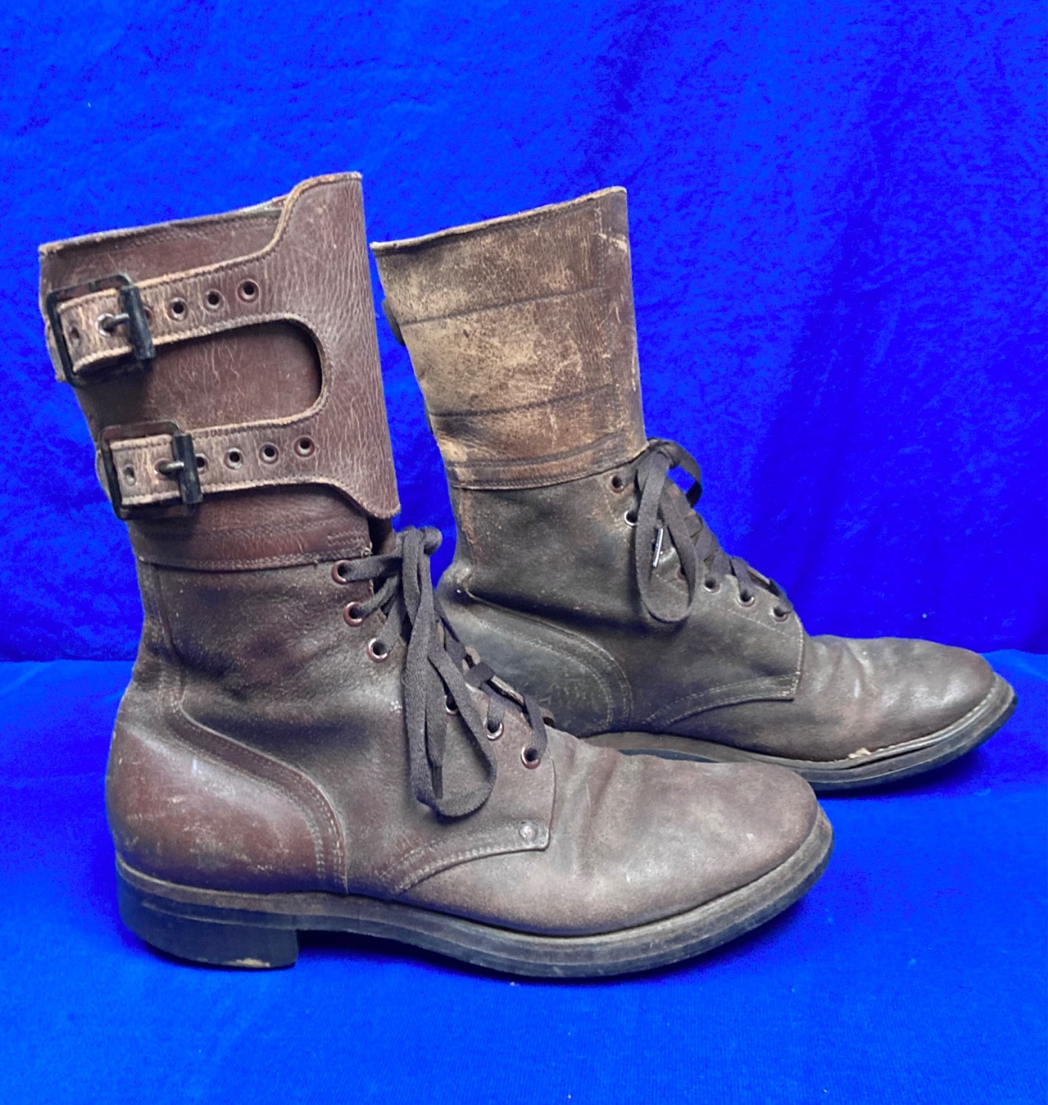 WWII US Military M-1944 Double Buckle Combat Service Boots Size 91/2 C Named WWII US Military M-1944 Double Buckle Combat Service Boots Size 91/2 C Named