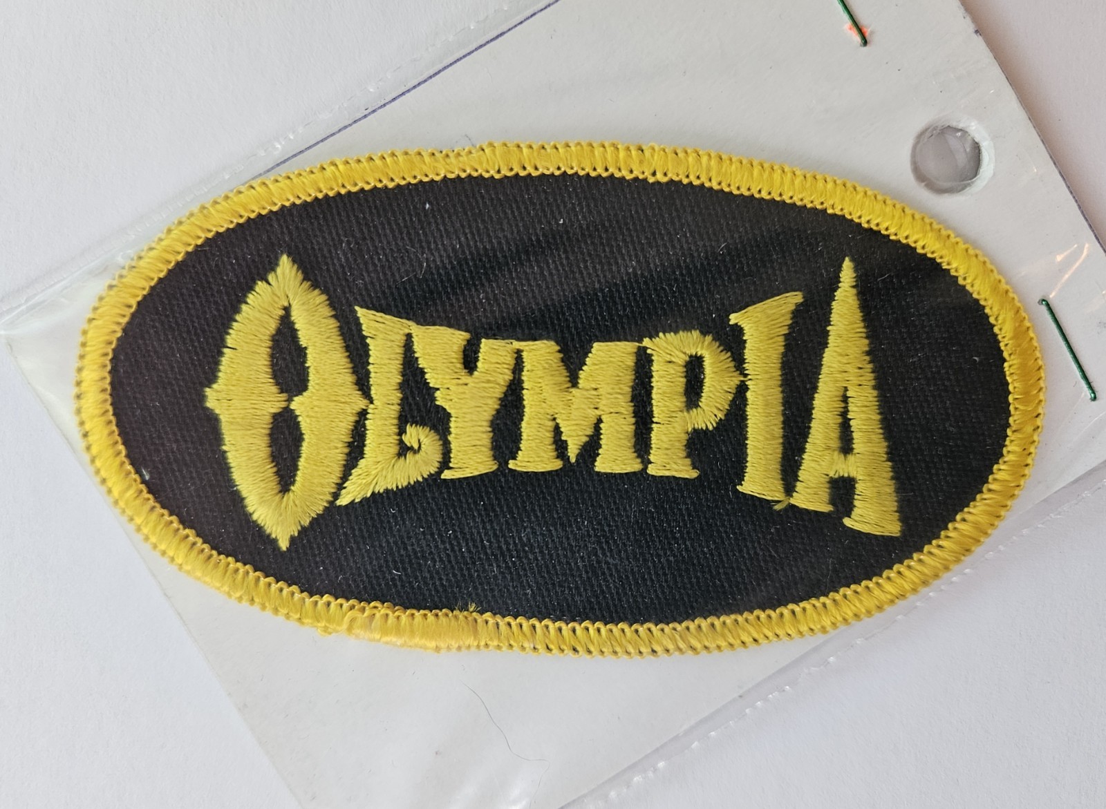 Vintage Olympia Brewing Company Beer Embroidered Patch USA Brewery Craft Yellow