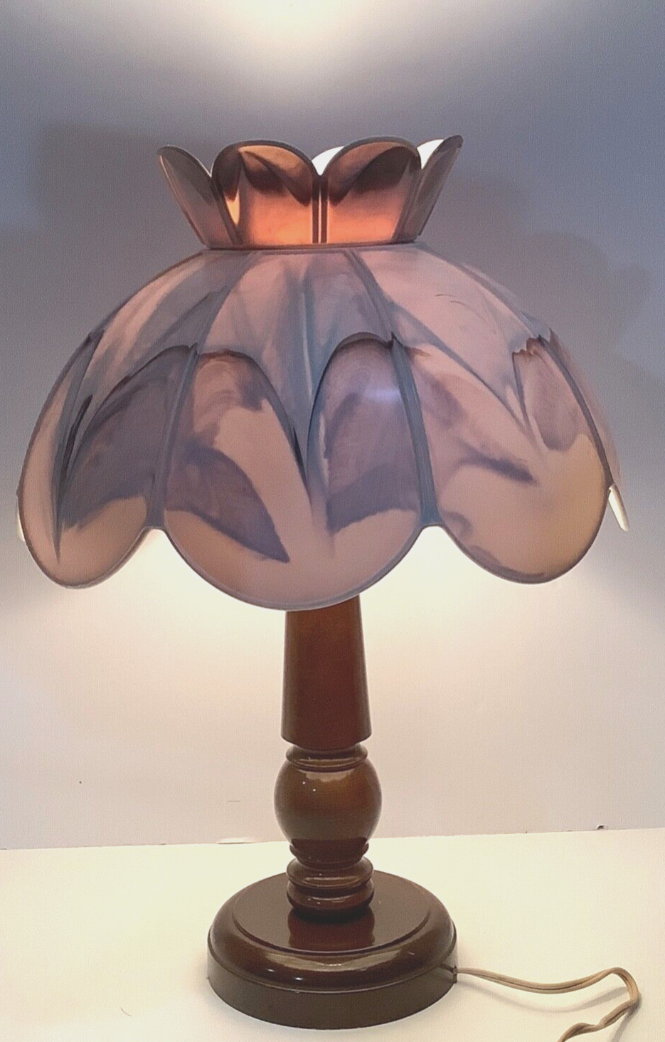 Vintage MCM Softlite Gilbert Mushroom Lamp Brown Cream & Colour (17” High)