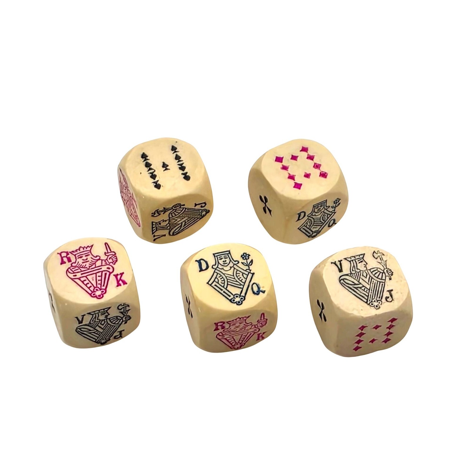 Vintage 1950\'s ? Complete Set of European Poker Dice