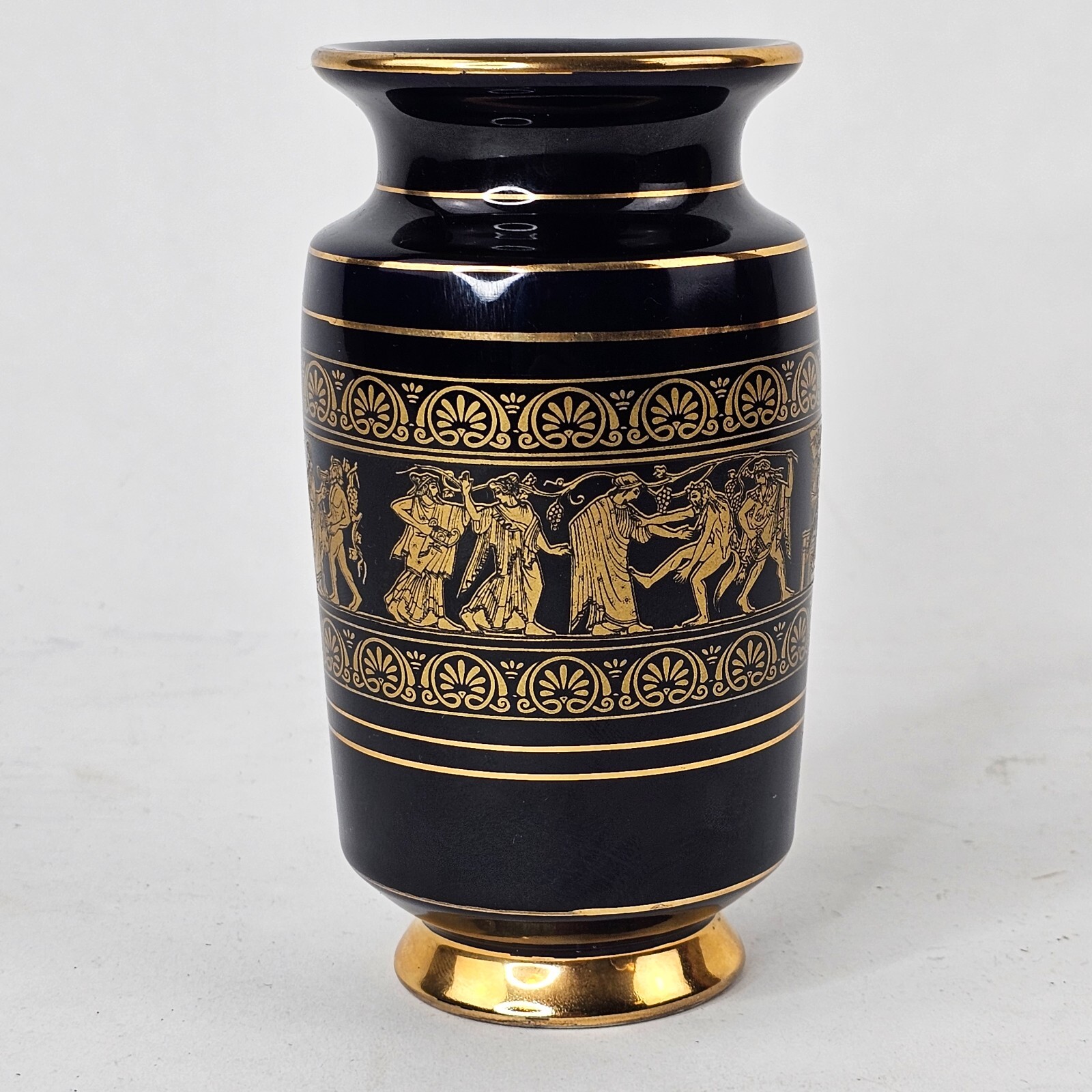 Vintage Stella Greek Vase, Hand Made in Greece 24K Gold, 5.5\