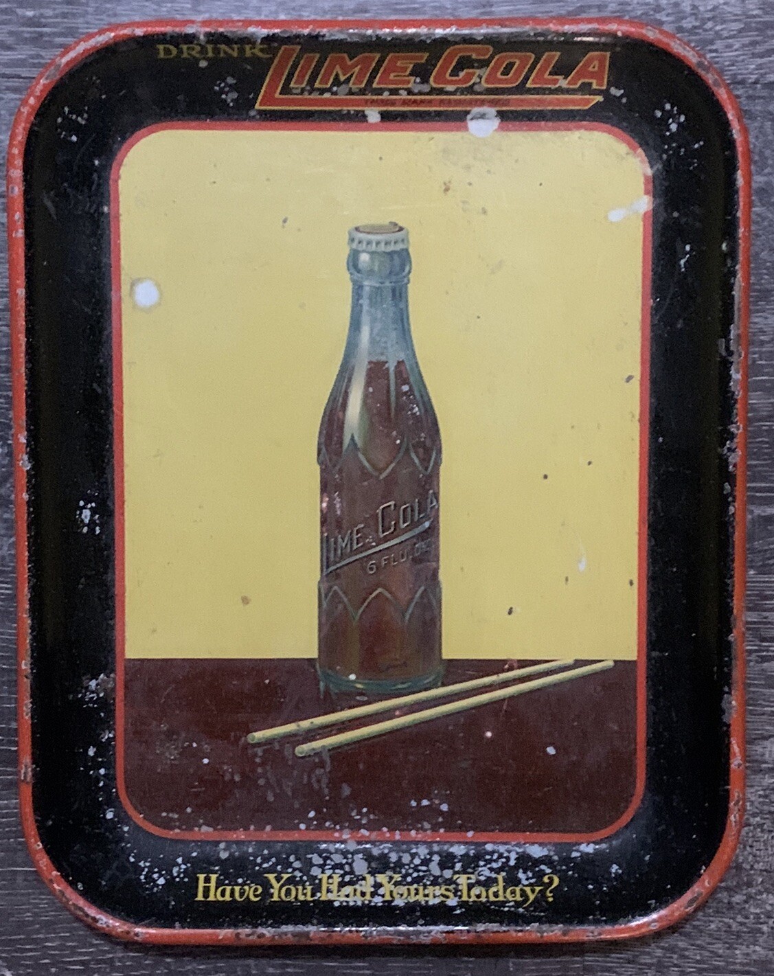 Vintage Lime Cola Metal Serving Tray Advertising Drink Lime Cola