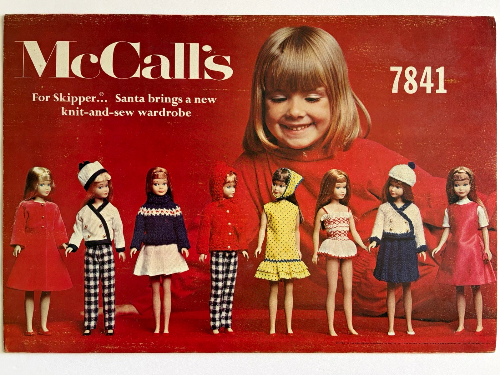 Vintage 1965 McCall's Skipper Barbie Doll Clothing Pattern Store Display *RARE*