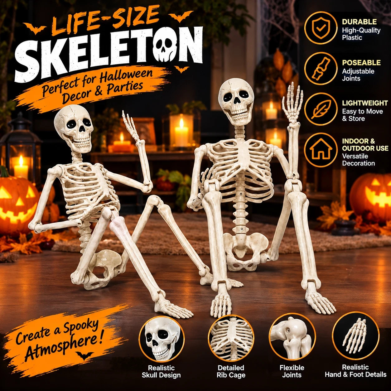 2 Pack Halloween Skeleton 40cm/15.7 2 Pack Halloween Skeleton 40cm/15.7
