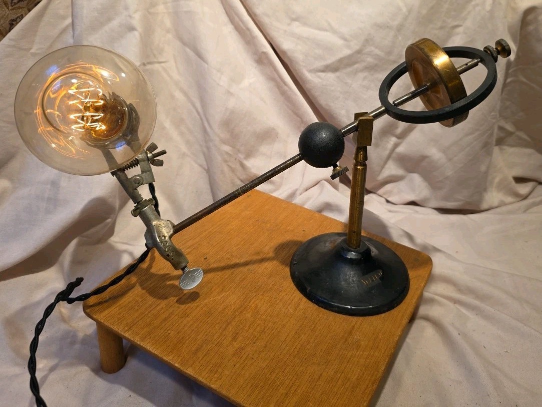 Vintage Industrial Steampunk Counterbalance Lamp Brass Adj. Arm, Edison Bulb