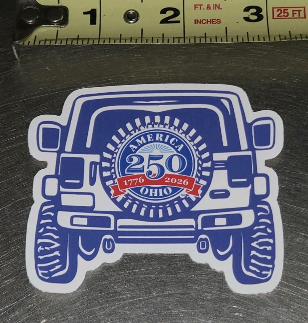 TOLEDO OHIO America 250 1776-2026 JEEP JEEPFEST WINDOW CLING DECAL STICKER Promo TOLEDO OHIO America 250 1776-2026 JEEP JEEPFEST WINDOW CLING DECAL STICKER Promo