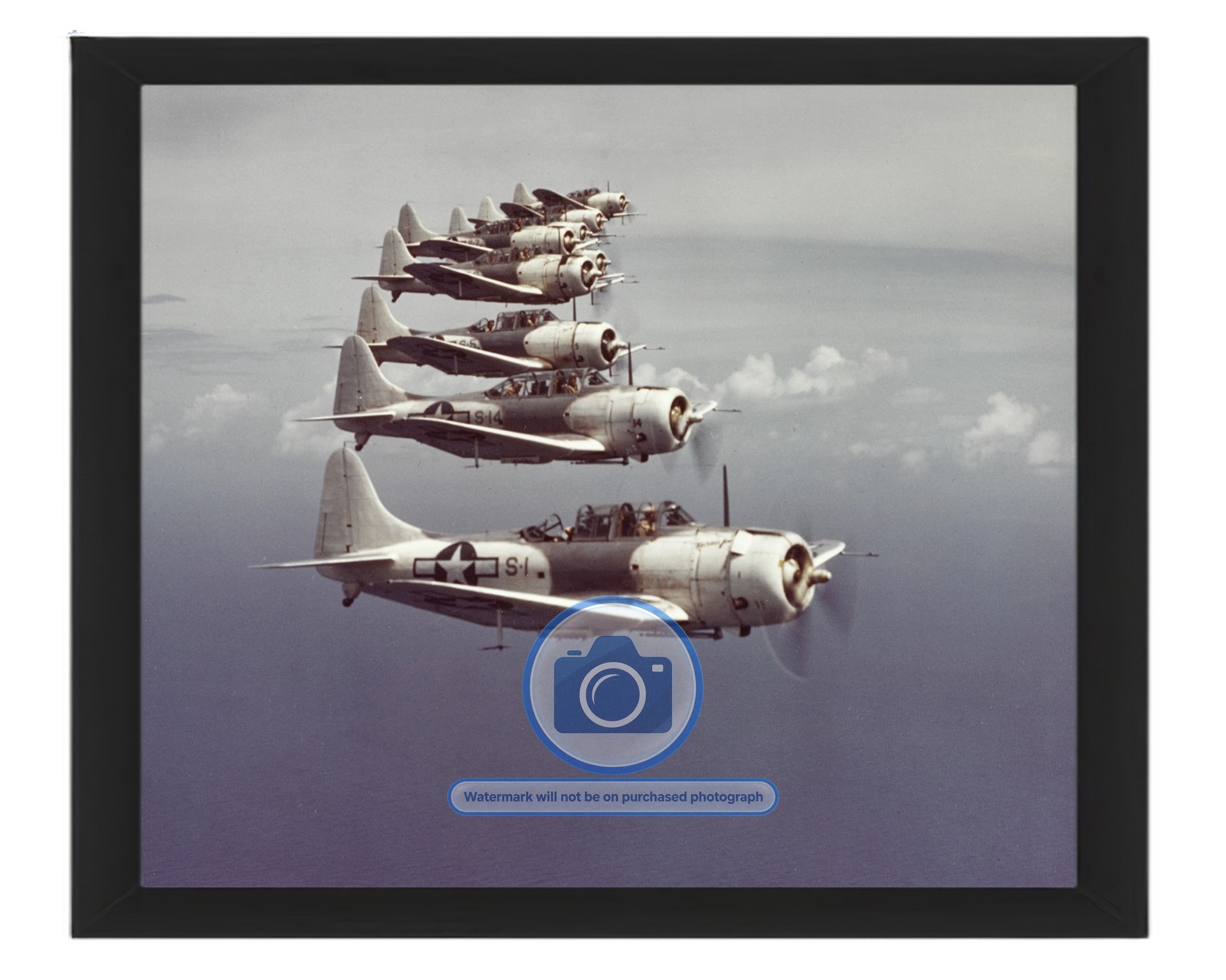 DOUGLAS SBD-5 DAUNTLESS BOMBER HANGAR DECK USA 1945 8X10 FRAMED PHOTO