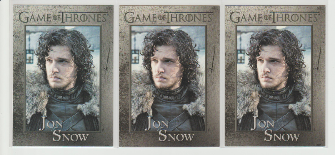 (3) 2012 Game of Thrones Season/Series 1 JON SNOW RC Lot Kit Harington 3ct (3) 2012 Game of Thrones Season/Series 1 JON SNOW RC Lot Kit Harington 3ct