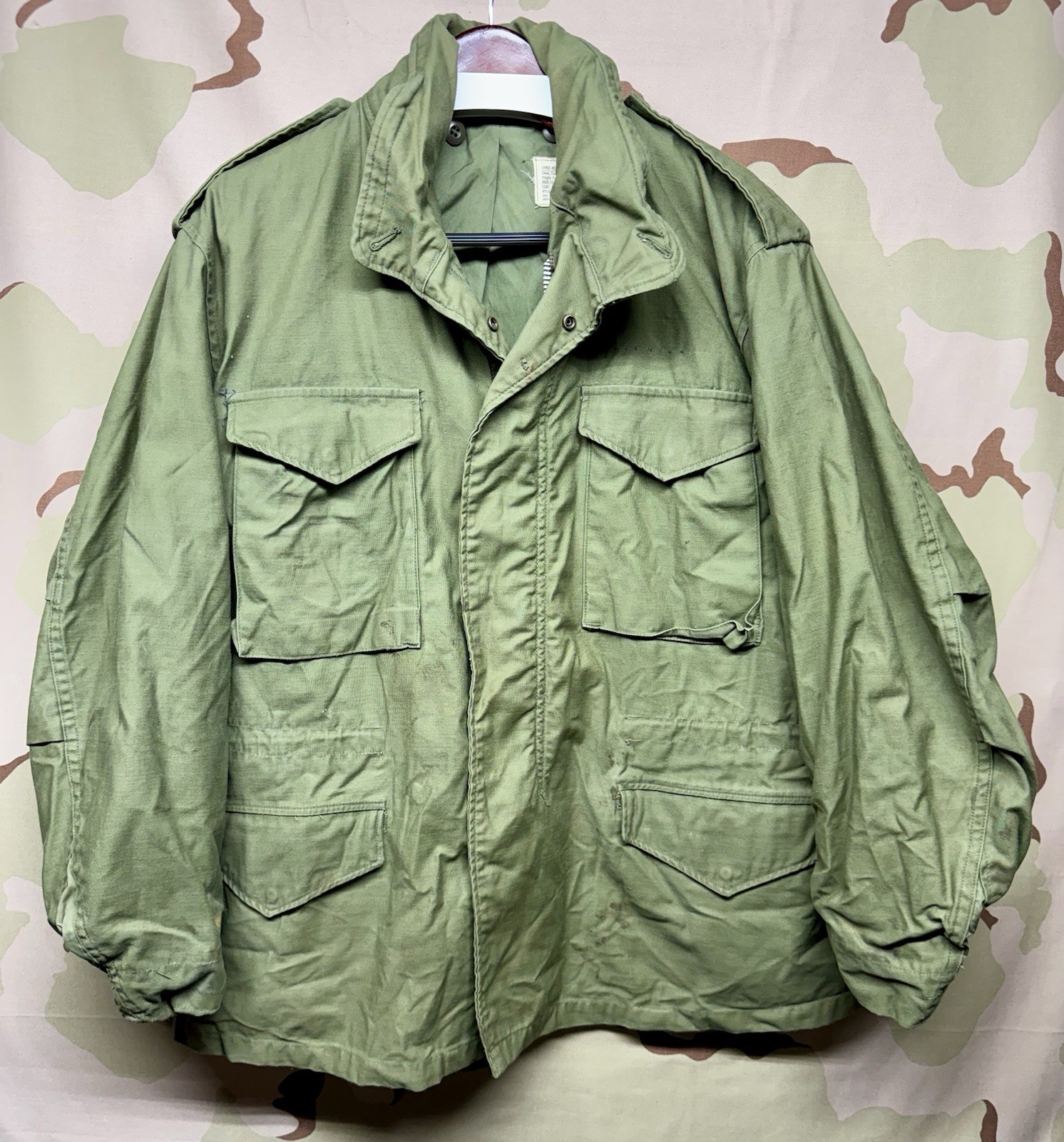 Vietnam War US Army 1970 Dated M-65 OD 107 Field Jacket - Size Large Regular