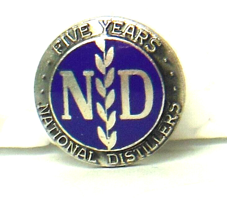 🍺VTG.NATIONAL DISTILLERS Co. logo sterling employee service award Tie/Lapel pin