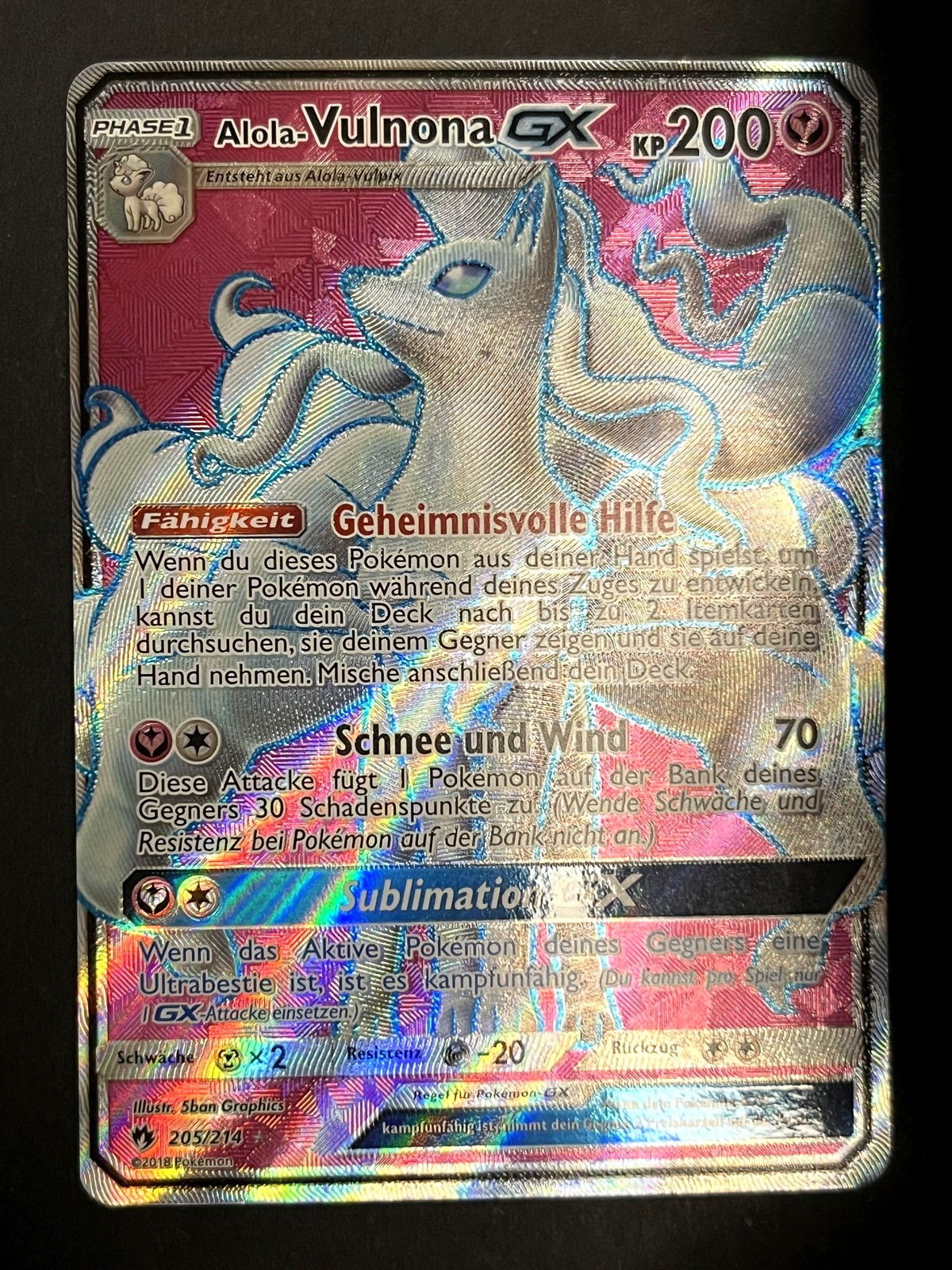 Alola-Vulnona-GX 205 Rare Ultra Lost Thunder Pokemon DE EX Alola-Vulnona-GX 205 Rare Ultra Lost Thunder Pokemon DE EX