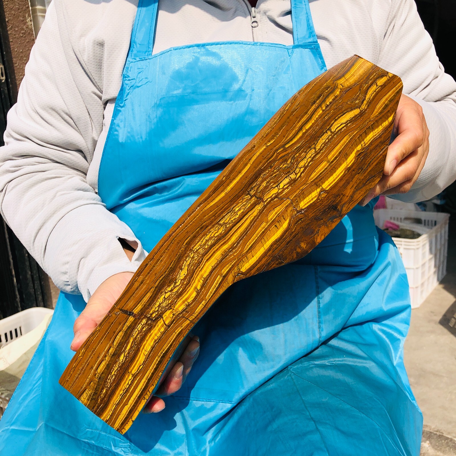 15.4LB Rare Natural Beautiful Yellow Tiger Crystal Mineral Specimen Heals 561