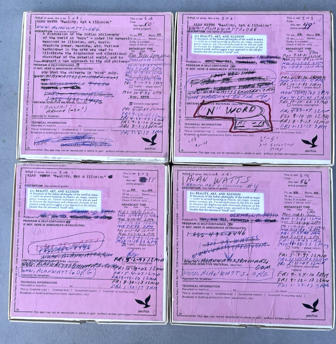 Alan Watts Reality, Art & Illusion 4 Part Speech Talk Pacifica Radio Tape Reels