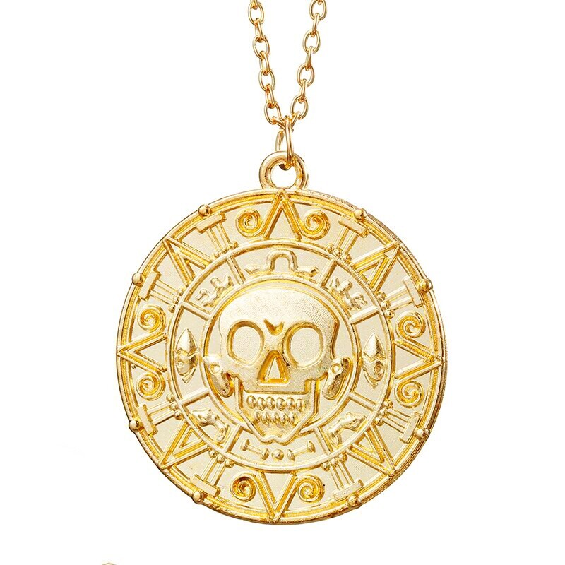 Pirates of the Caribbean Inspired Cursed Aztec Coin Medallion - Gold color