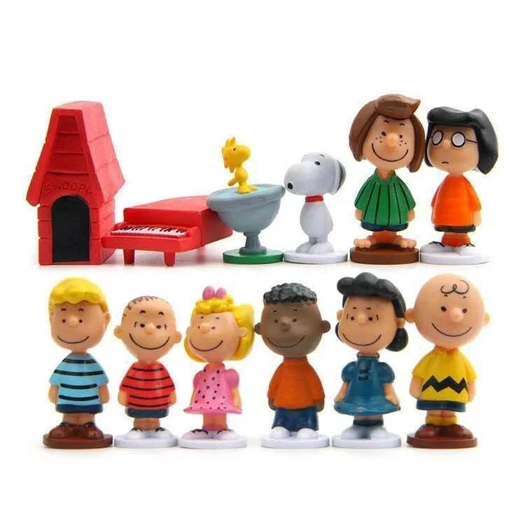Anime Peanuts Snoopy Sally Charlie Woodstock Mini Figure Model Cake Toppers 12pc Anime Peanuts Snoopy Sally Charlie Woodstock Mini Figure Model Cake Toppers 12pc