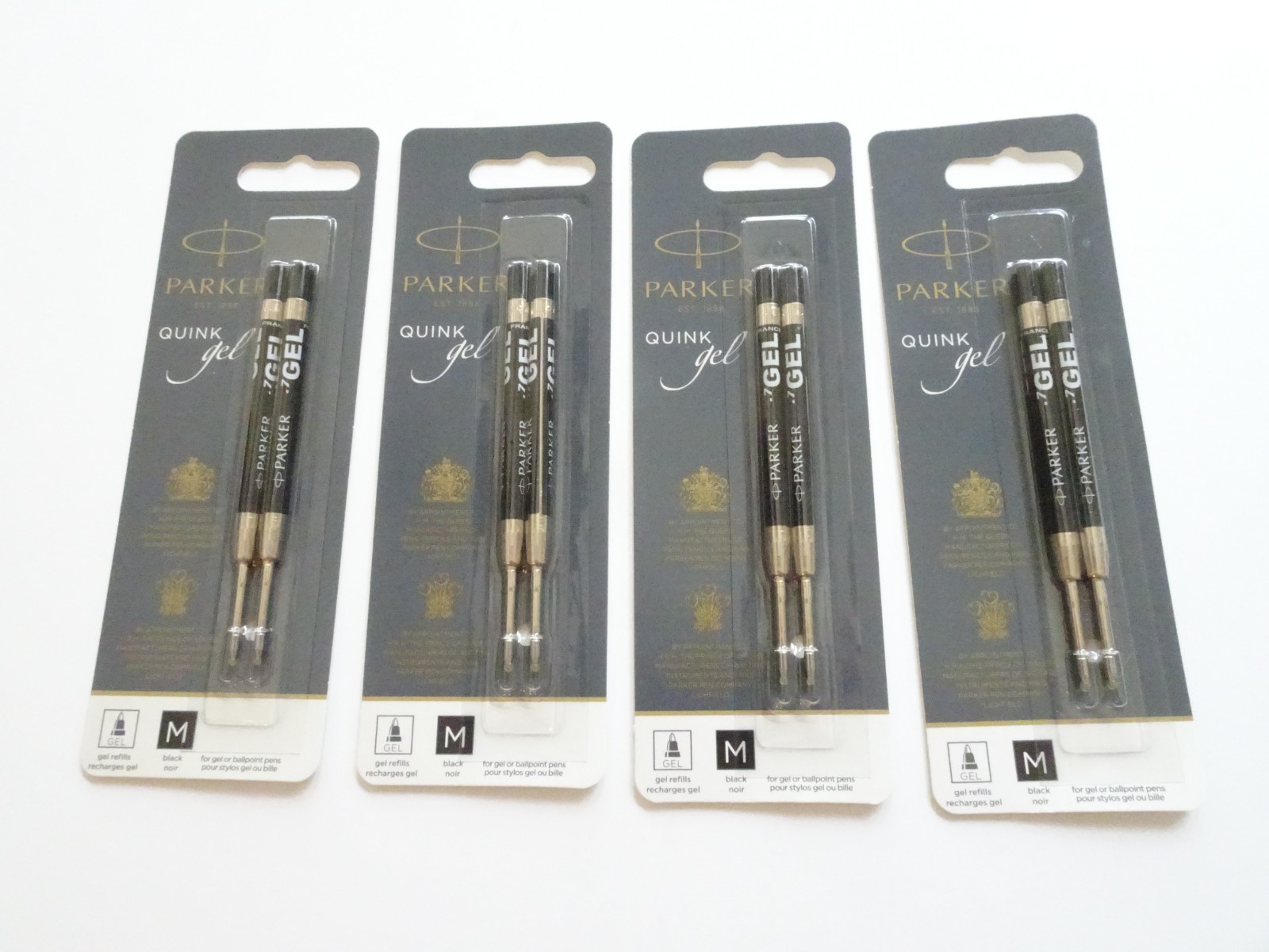 8 X PARKER QUINK GEL Pen Refills - BLACK 0.7mm - 4 Sealed Packs 8 X PARKER QUINK GEL Pen Refills - BLACK 0.7mm - 4 Sealed Packs