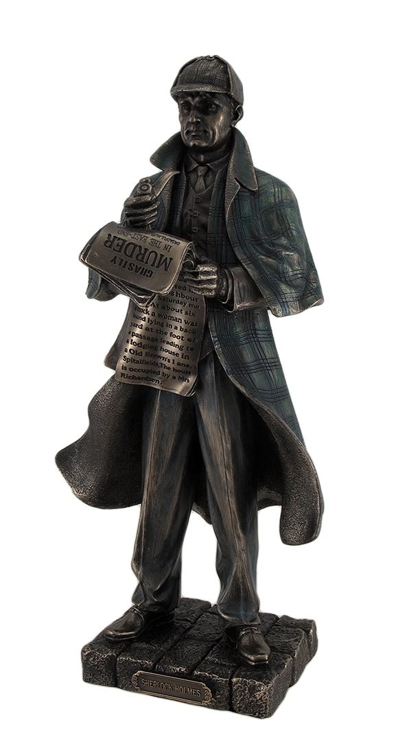 Zeckos Veronese Design Detective Sherlock Holmes Metallic Bronze Statue Zeckos Veronese Design Detective Sherlock Holmes Metallic Bronze Statue