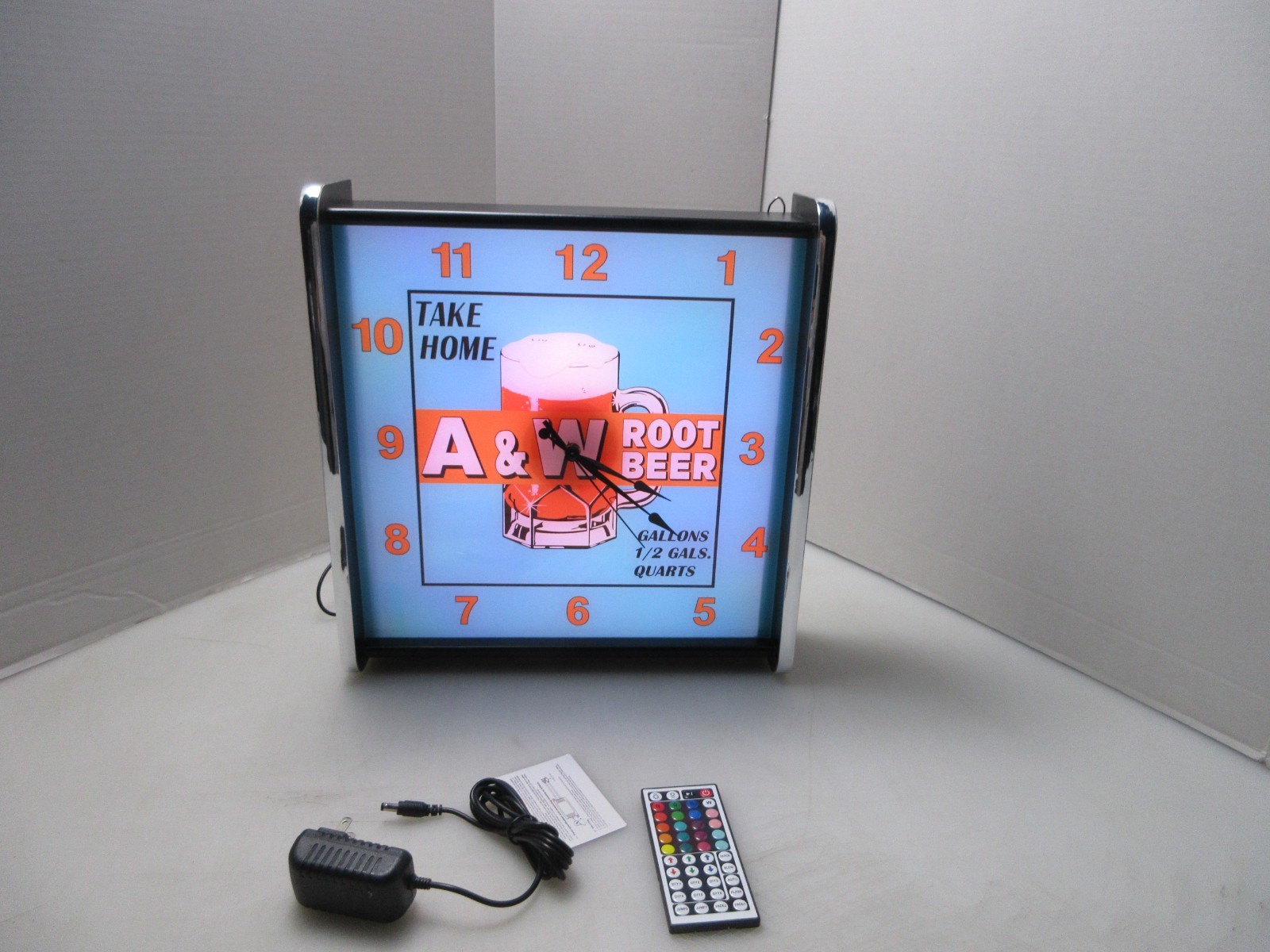 A&W Root Beer LED light up Advertising wall clock Brand New A&W Root Beer LED light up Advertising wall clock Brand New