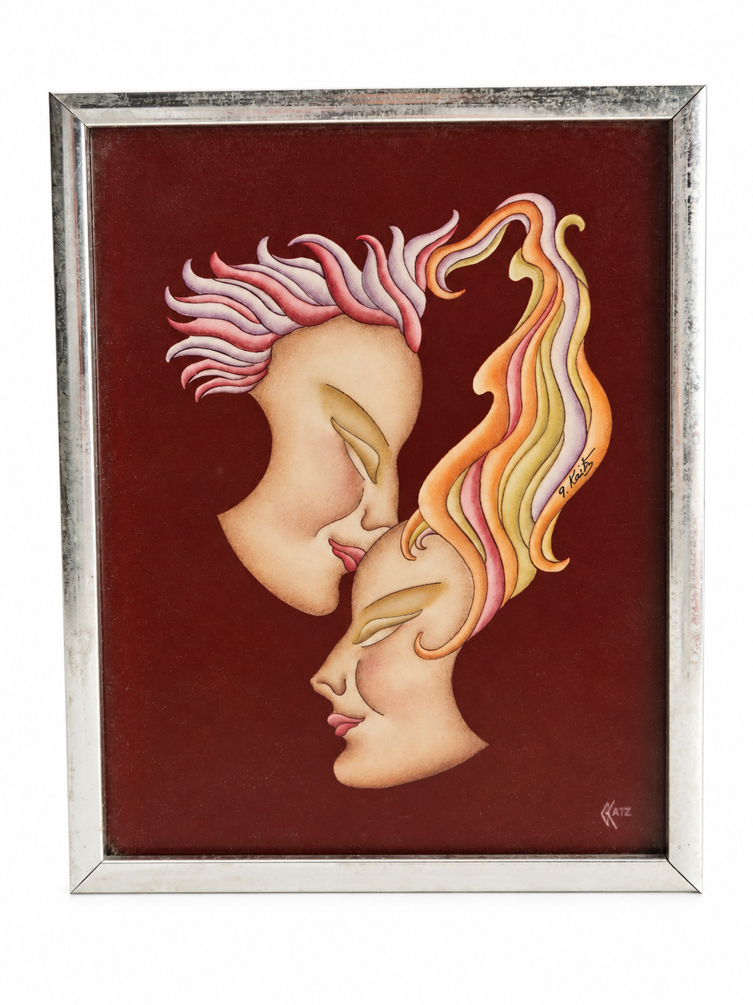 Gustave Kaitz Silent Masks Signed First Edition Original Decograph Framed Art