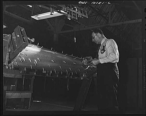 Detroit Michigan De Soto Bomber Plant 1940s Cleco Clamps Aircraft Assembly