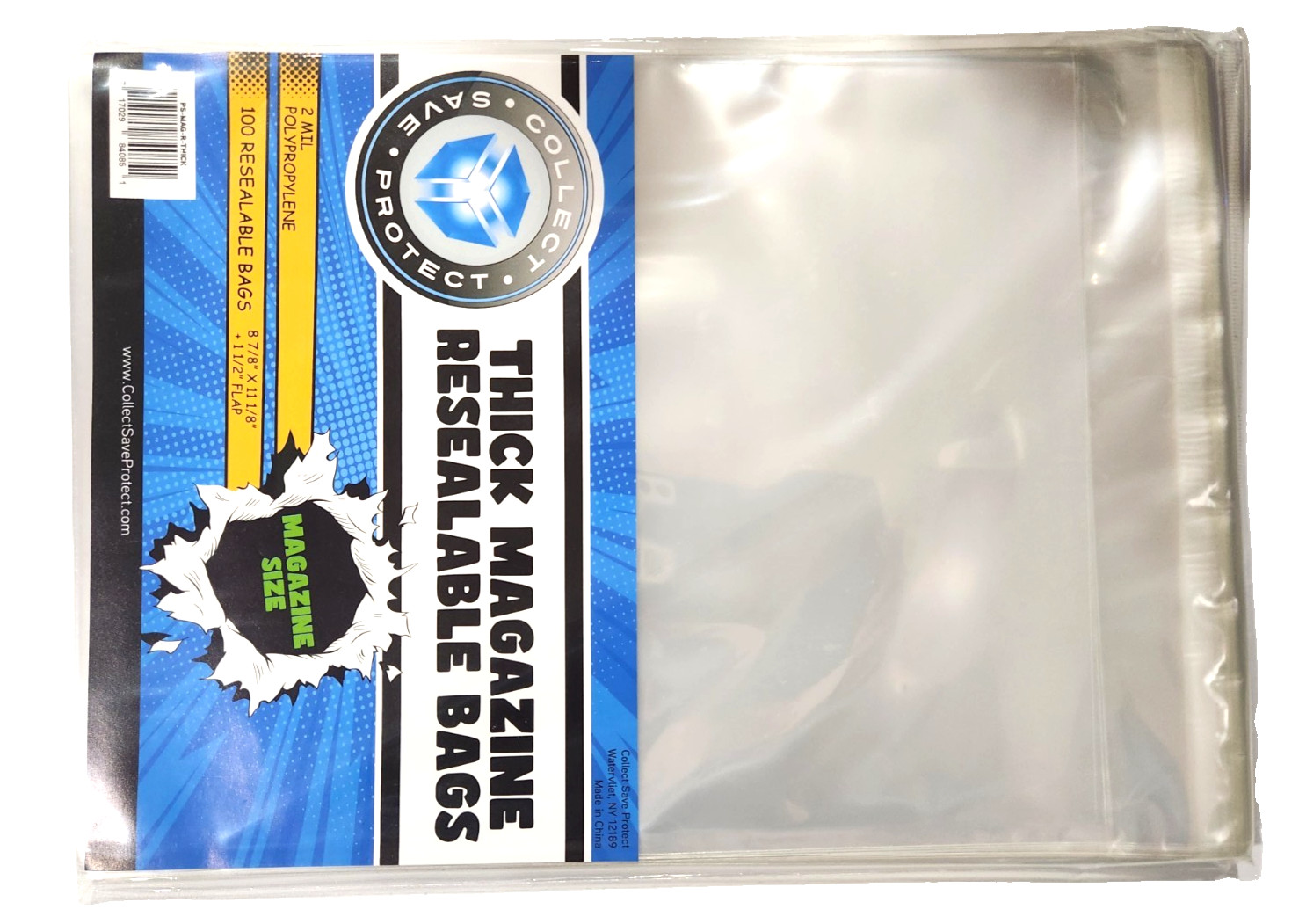100 THICK Resealable Magazine Bag Protection Poly Sleeves Archival Quality 2 mil