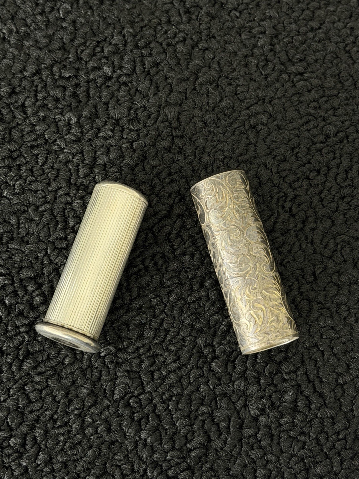 Antique Sterling Silver 925 Etched Lipstick Tube Holder 2” Antique Sterling Silver 925 Etched Lipstick Tube Holder 2”