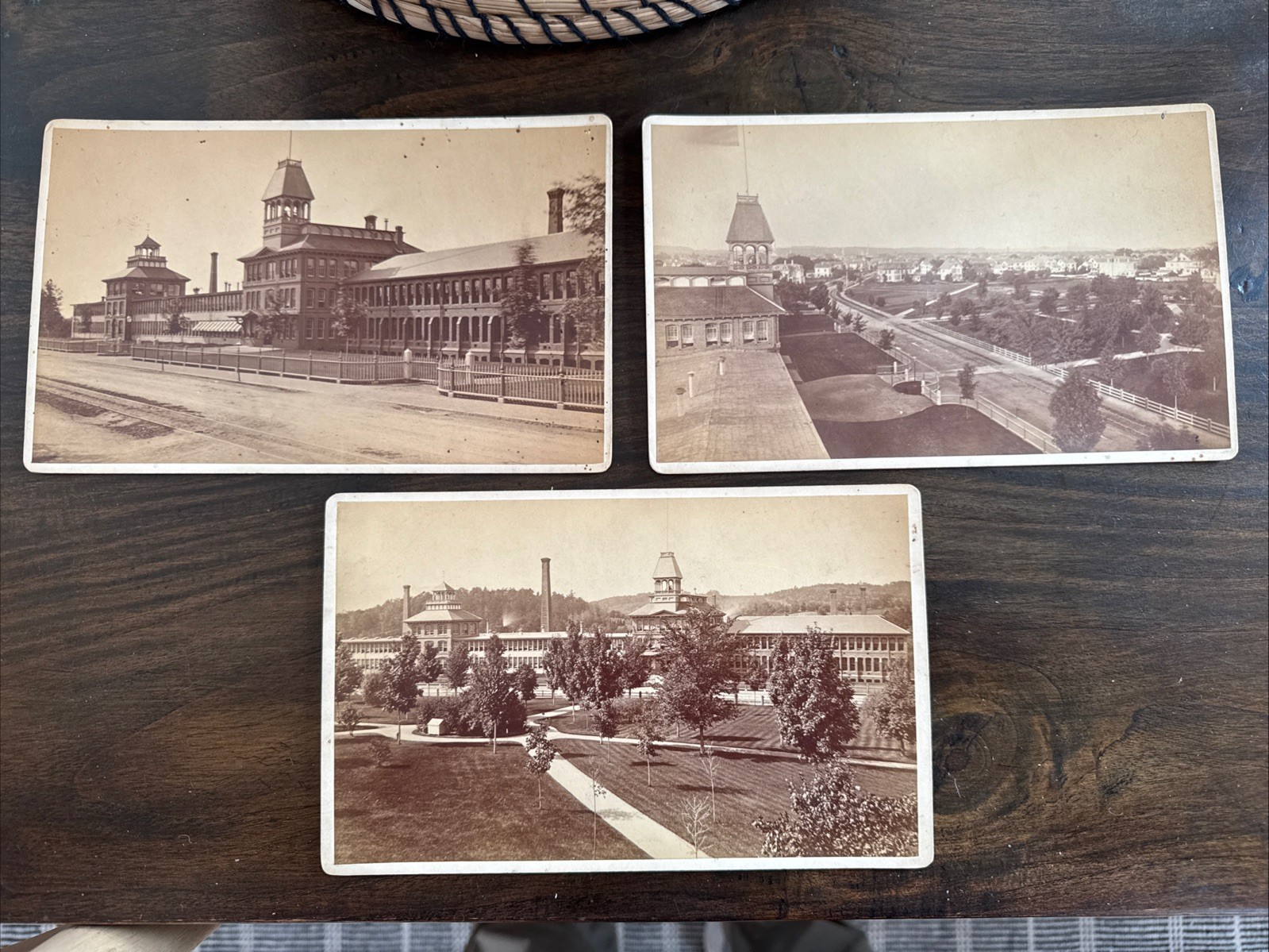 3 Old Massachusetts Waltham Watch Factory MA - Vintage Cabinet Card Photographs 3 Old Massachusetts Waltham Watch Factory MA - Vintage Cabinet Card Photographs