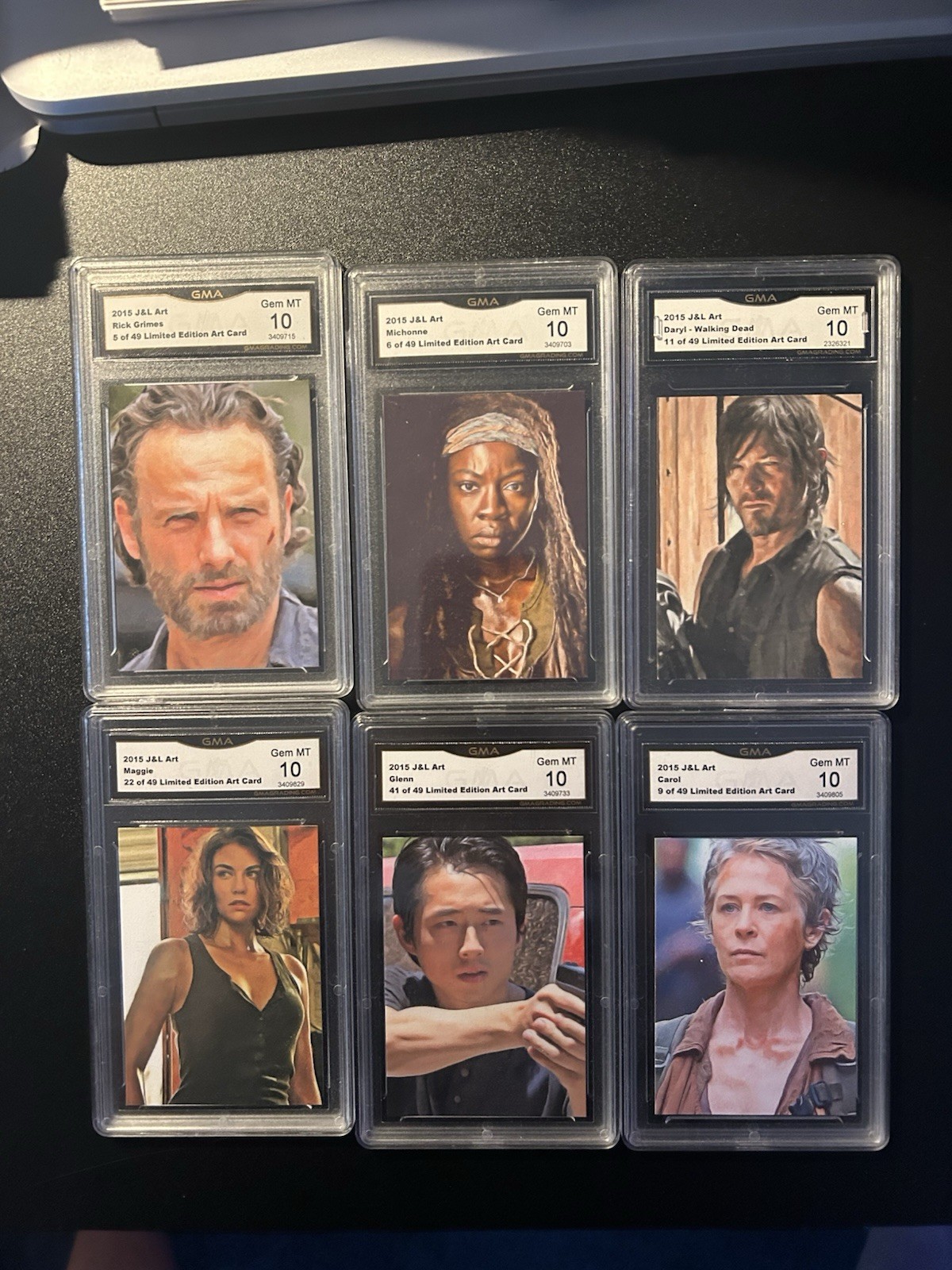 GMA 10 Graded Walking Dead Card Lot Numbered To 49 Signed By Artist