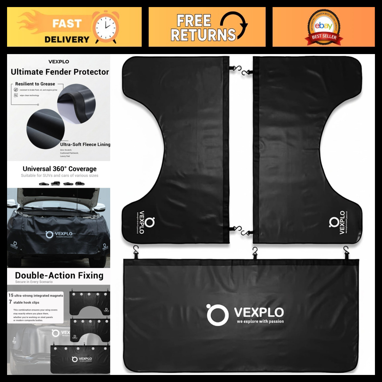 3 Pcs Magnetic Car Fender Protector Covers for Mechanics - Auto Body Repair Tool 3 Pcs Magnetic Car Fender Protector Covers for Mechanics - Auto Body Repair Tool