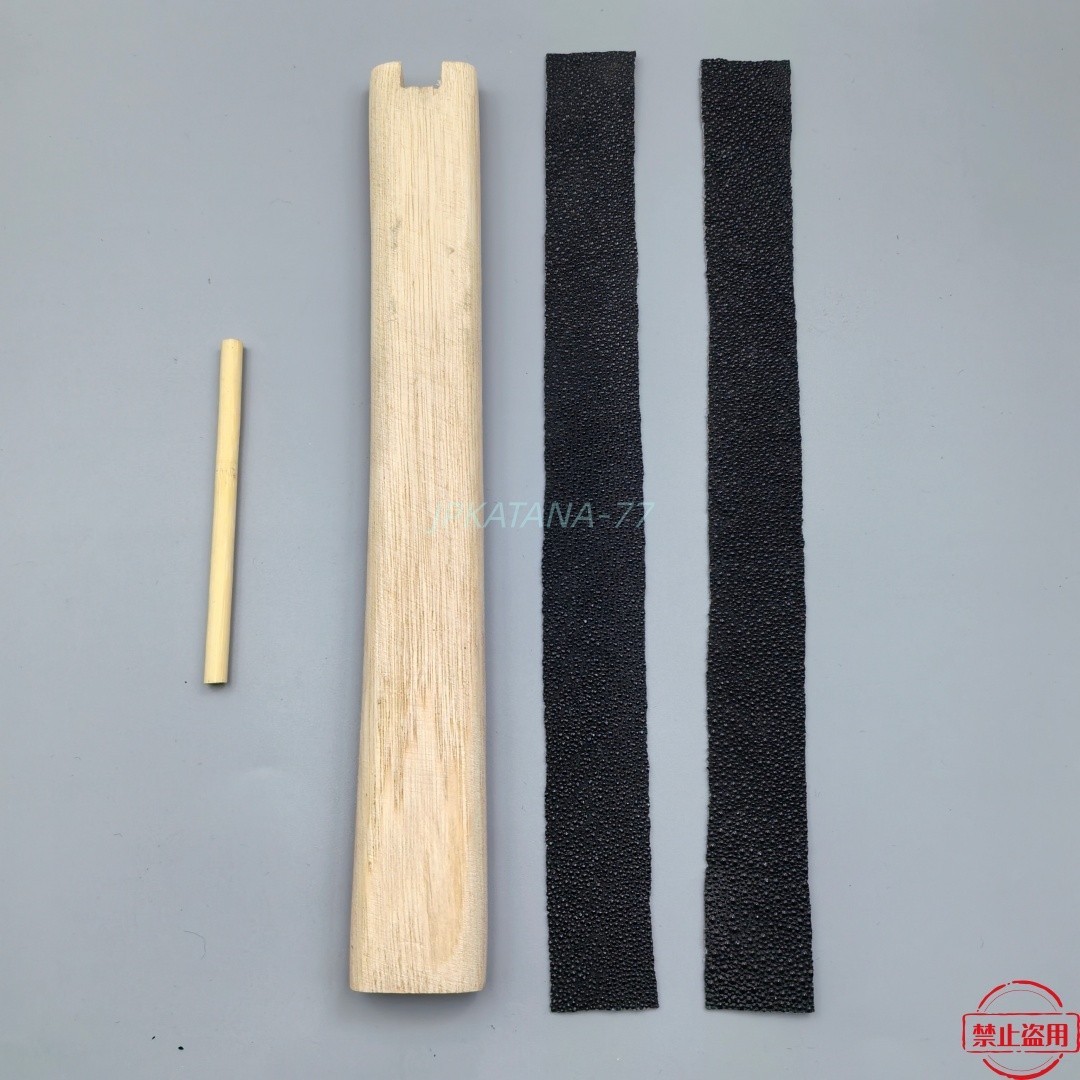 26CM Real Black Rayskin Skin Wooden Tsuka Handle For Japanese Hilt 26CM Real Black Rayskin Skin Wooden Tsuka Handle For Japanese Hilt