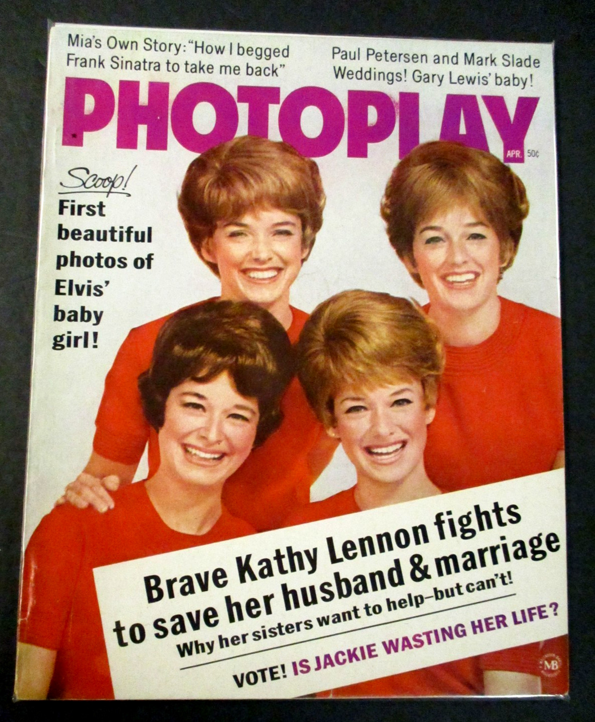 MAGAZINE APR 1968 PHOTOPLAY DEAL MAGAZINE VINTAGE VERY NICE SEE PICS BX133