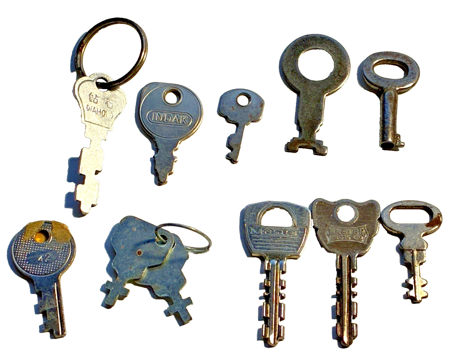 Vintage Specialty &  Skeleton Style Keys 11 Pc Old Lock Cabinet Assortment 